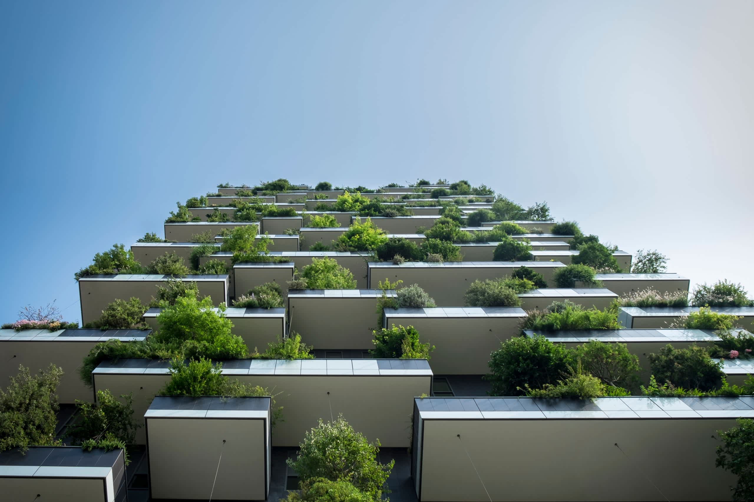 Apartment building with Trees on every floor