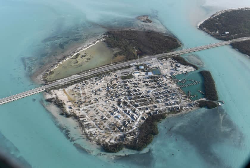 Florida Keys island after hurricane irma