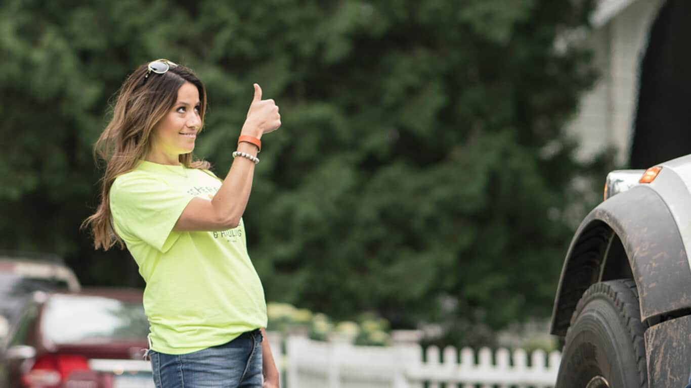 Missy Scherber giving a thumbs up