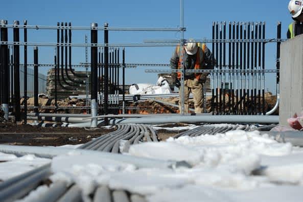 Winter construction sit