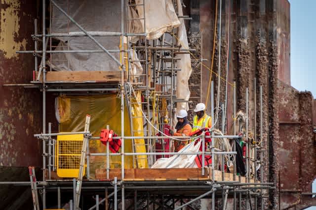 scaffolding on a construction site