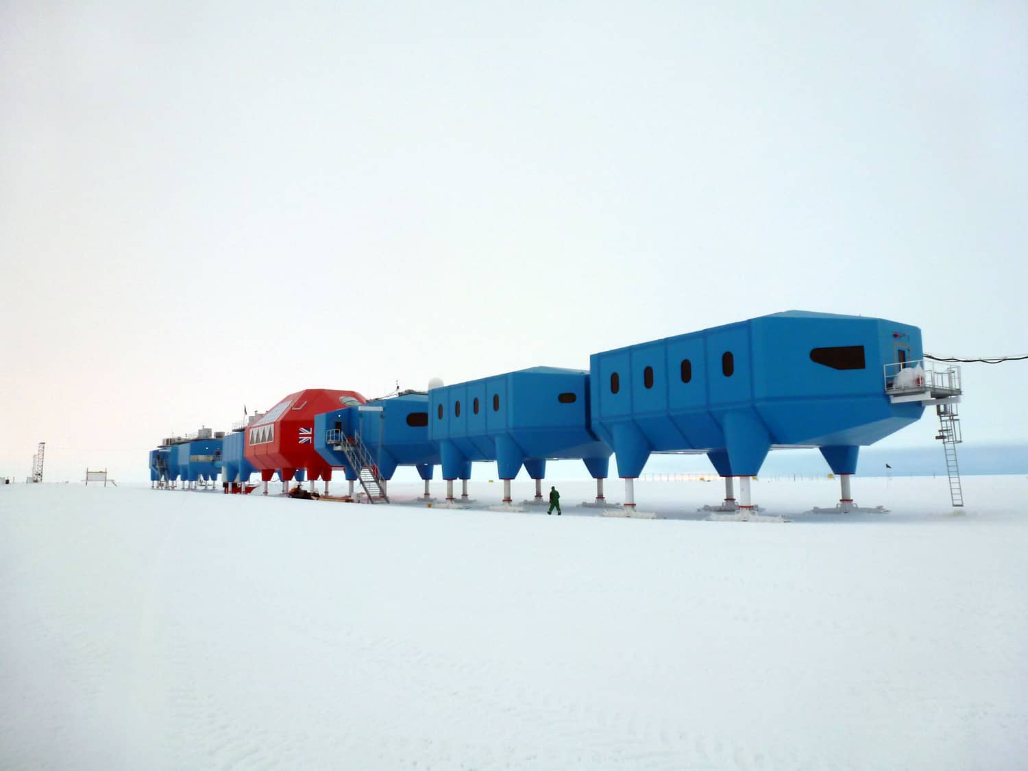 Halley research station on a clear day