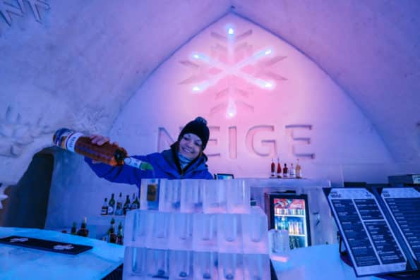 ice hotel bar in quebec city quebec canada