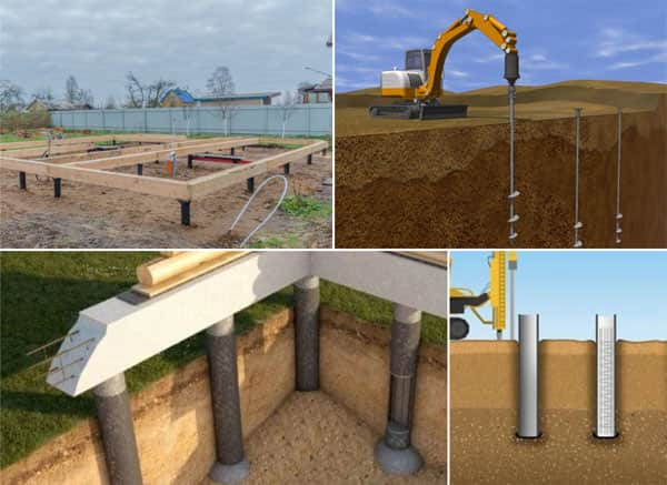 graphic showing different stages and types of deep foundations