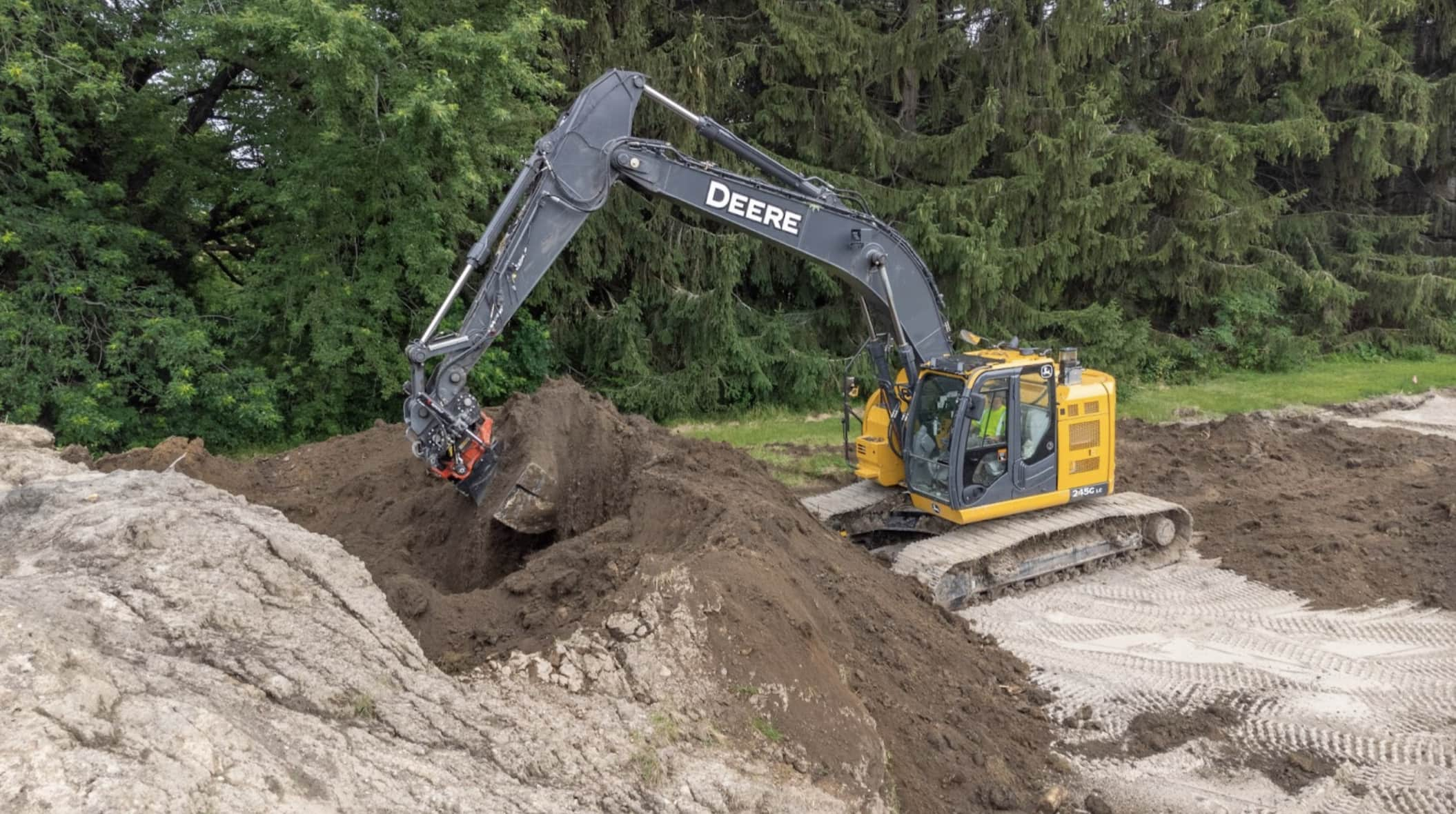 Excavator on job site.