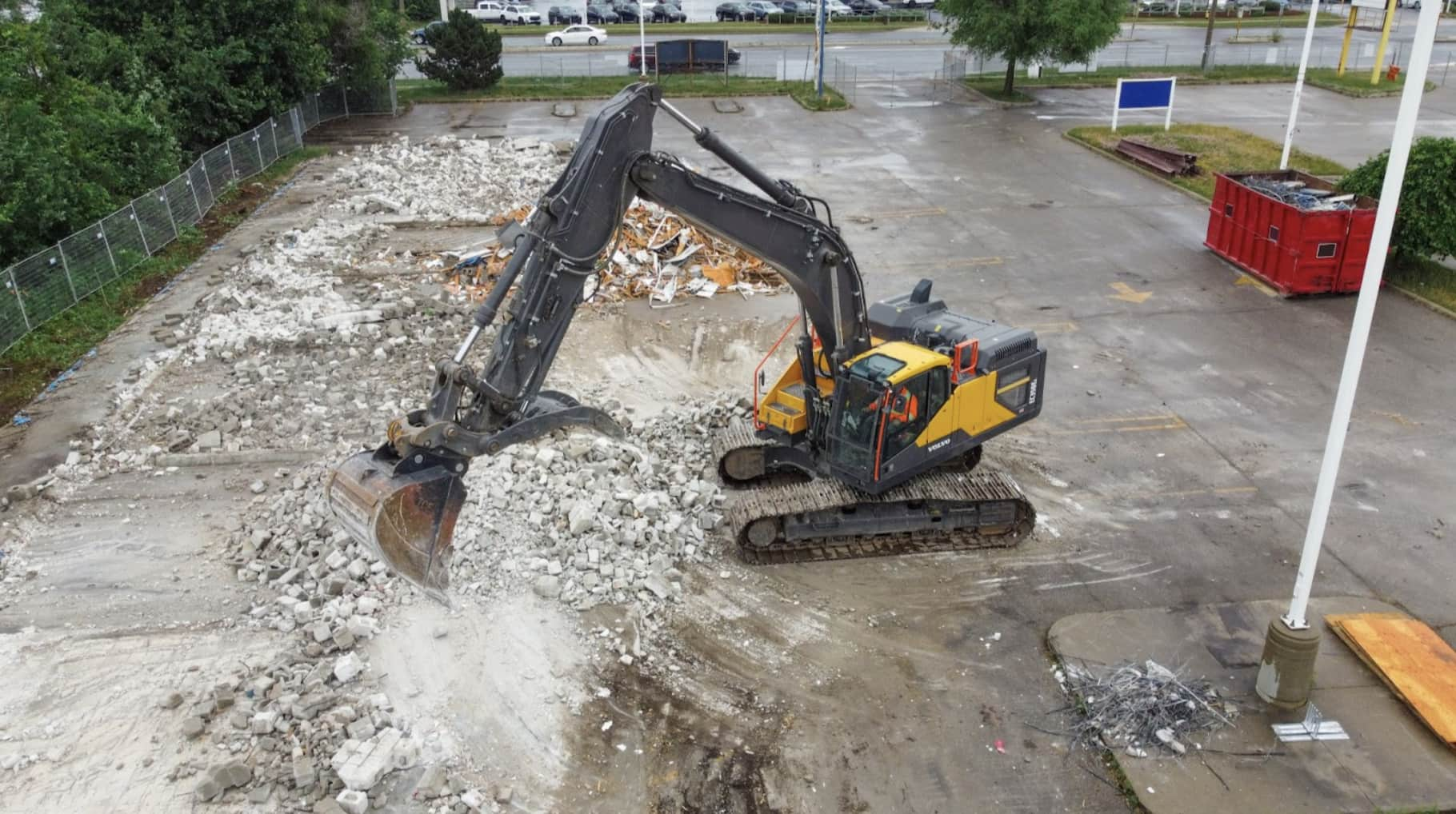 Excavator on a job site.