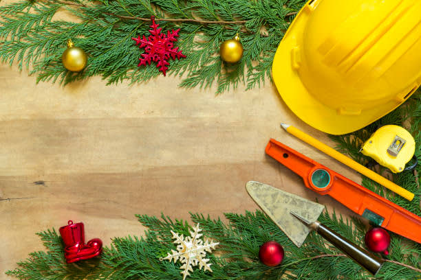 Construction Tools with Festive Decorations 