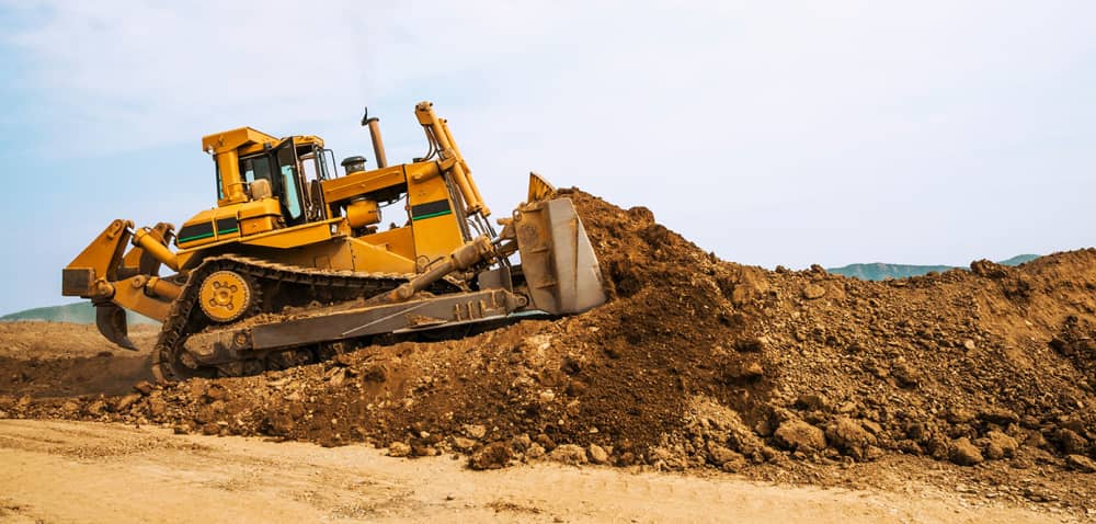 bulldozer moving dirt