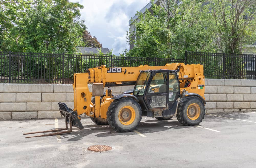 telehandler on construction site