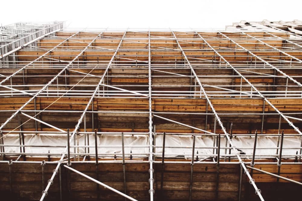 scaffolding on a construction site