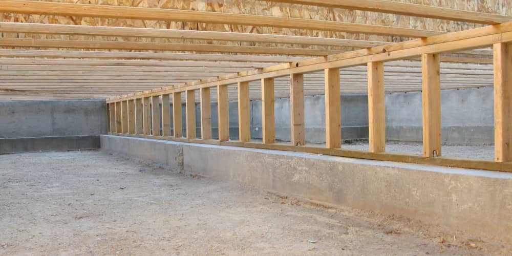 view of the inside of a crawlspace 