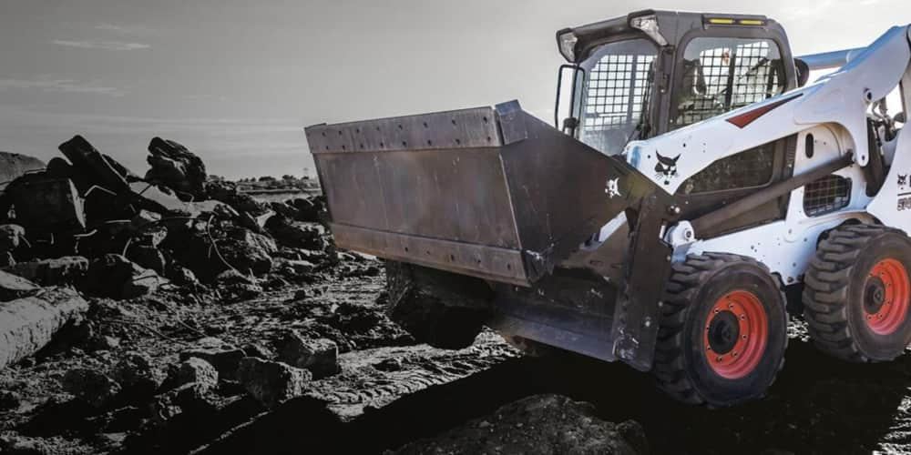 Bobcat skid steer on demolition construction site