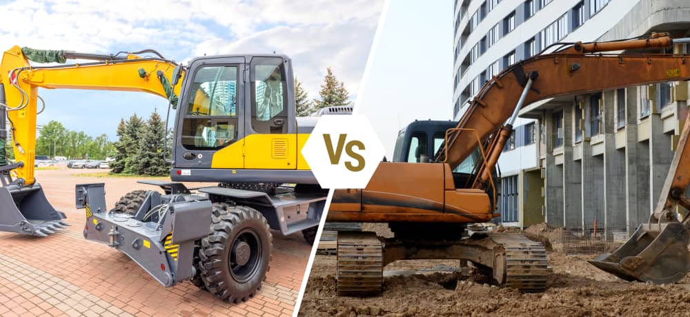 Comparing a tracked vs wheeled excavator