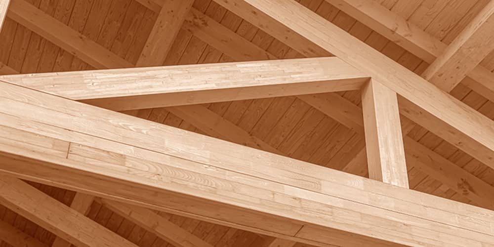 Housing beam that uses cross-laminated timber