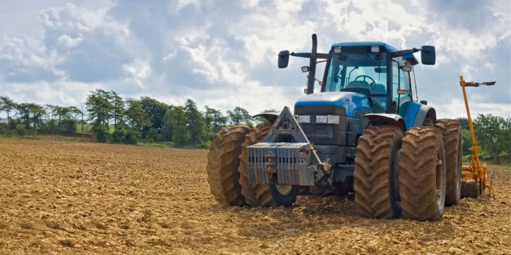 Big tractor being used in farming