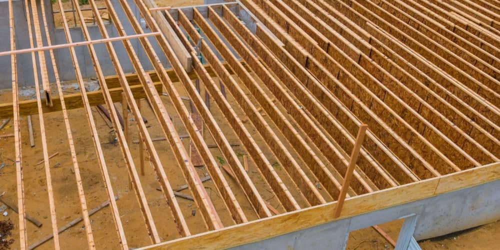 Floor joists in a residential house