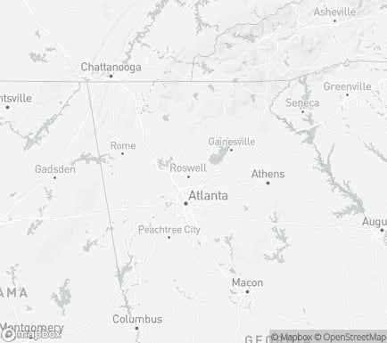 Alpharetta, GA, USA and nearby cities map