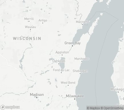 Appleton, WI, USA and nearby cities map