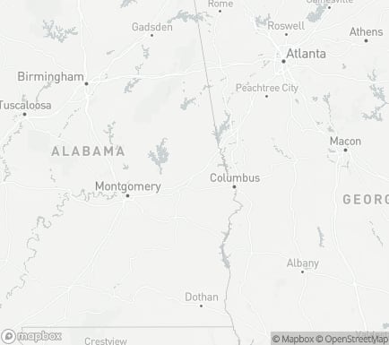 Auburn, AL, USA and nearby cities map