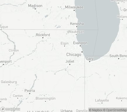 Aurora, IL, USA and nearby cities map