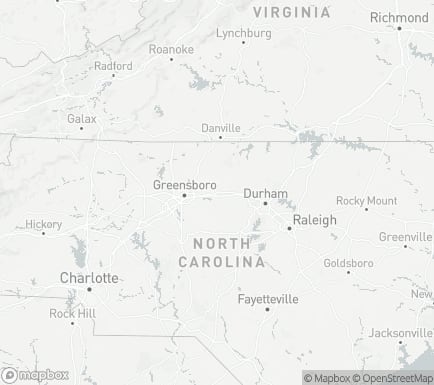 Burlington, NC, USA and nearby cities map