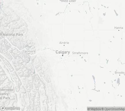 Calgary, AB, Canada and nearby cities map