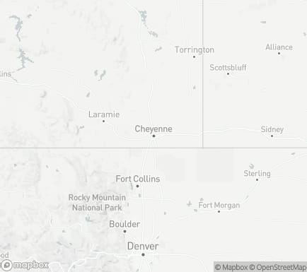 Cheyenne, WY, USA and nearby cities map