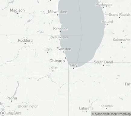 Chicago, IL, USA and nearby cities map