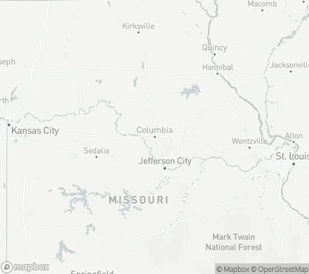 Columbia, MO, USA and nearby cities map