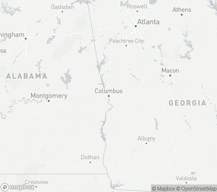 Columbus, GA, USA and nearby cities map