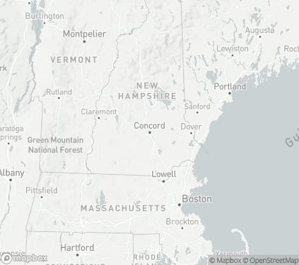 Concord, NH, USA and nearby cities map