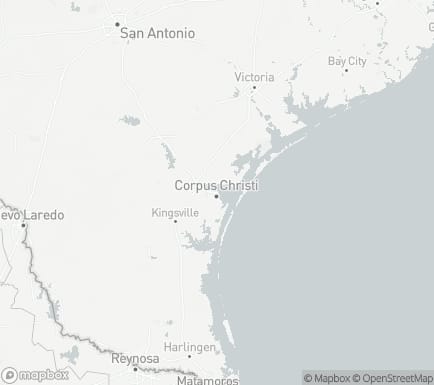 Corpus Christi, TX, USA and nearby cities map