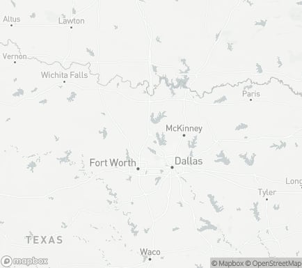 Denton, TX, USA and nearby cities map