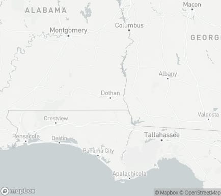 Dothan, AL, USA and nearby cities map