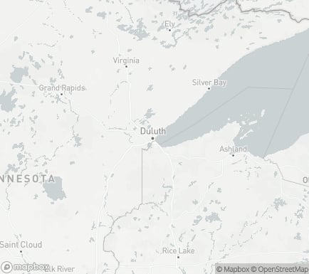 Duluth, MN, USA and nearby cities map