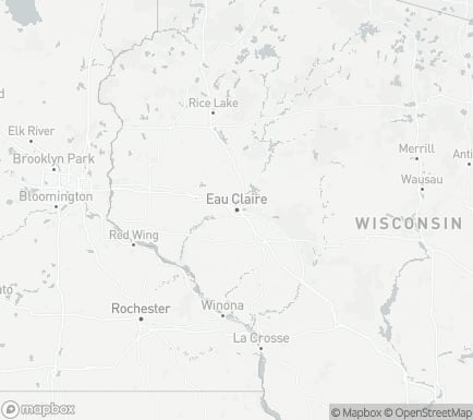 Eau Claire, WI, USA and nearby cities map