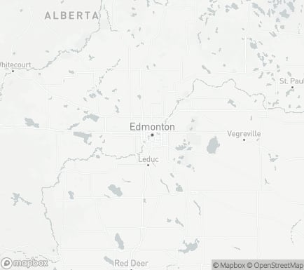 Edmonton, AB, Canada and nearby cities map