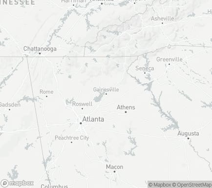 Gainesville, GA, USA and nearby cities map