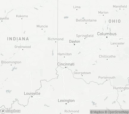 Hamilton, OH, USA and nearby cities map