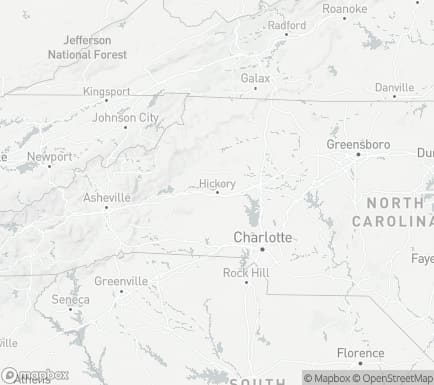 Hickory, NC, USA and nearby cities map