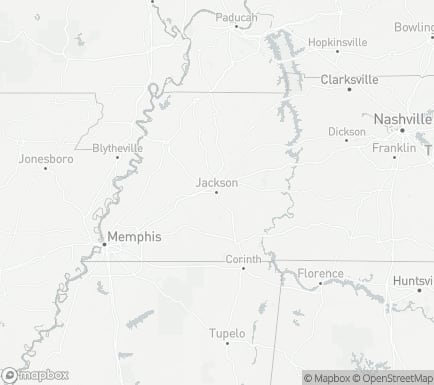 Jackson, TN, USA and nearby cities map