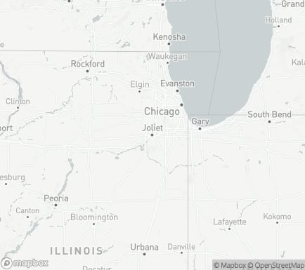 Joliet, IL, USA and nearby cities map