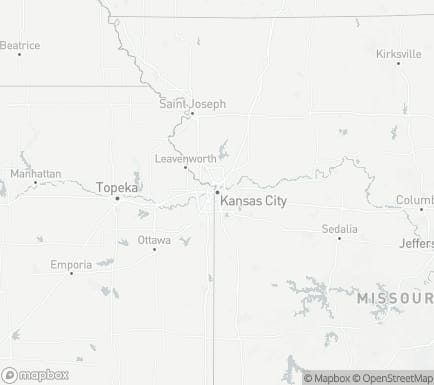 Kansas City, MO, USA and nearby cities map