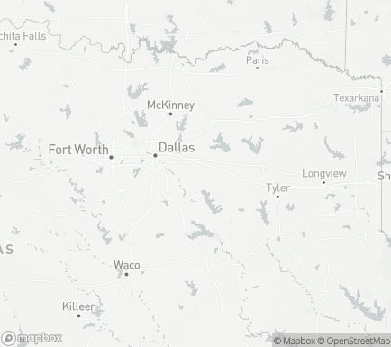 Kaufman, TX, USA and nearby cities map