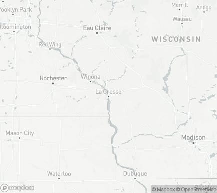 La Crosse, WI, USA and nearby cities map