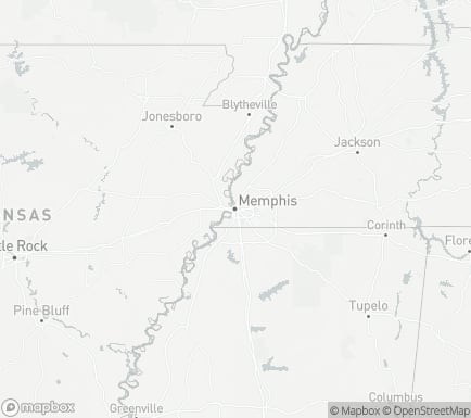 Memphis, TN, USA and nearby cities map