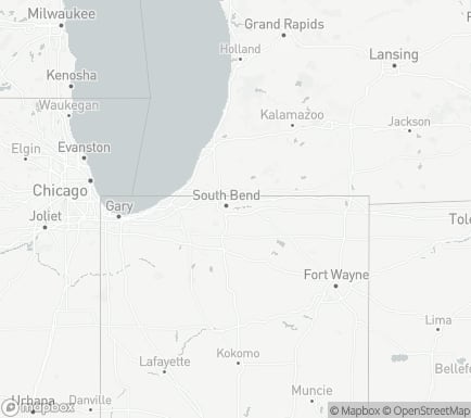 Mishawaka, IN, USA and nearby cities map