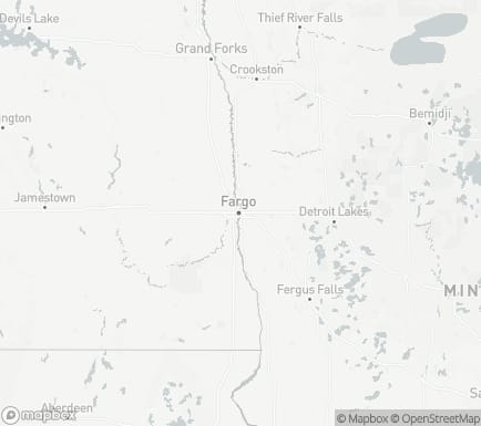 Moorhead, MN, USA and nearby cities map