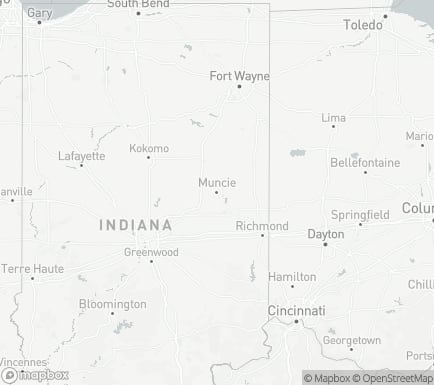 Muncie, IN, USA and nearby cities map