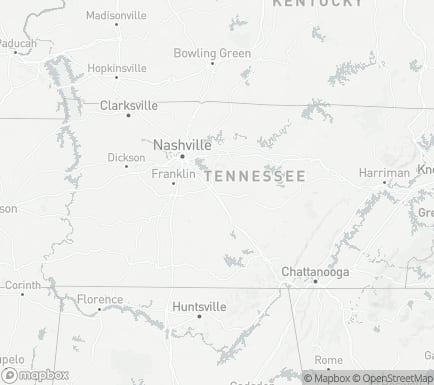 Murfreesboro, TN, USA and nearby cities map